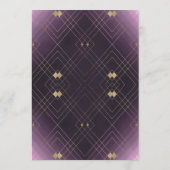 金ゴールドダイヤモンドパープルジオメトリックデコギャツビー結婚ズ メニュー (裏面)