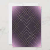 金ゴールドダイヤモンドパープルジオメトリックデコギャツビー結婚ズ 招待状 (裏面)