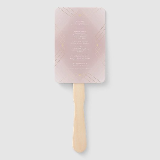 金ゴールドダイヤモンドピンク幾何学模様デコギャツビー結婚ズ ハンドファン (裏面)