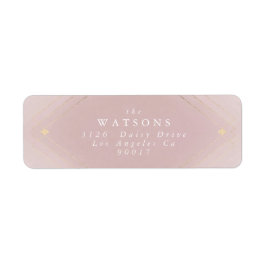 金ゴールドダイヤモンドピンク幾何学模様デコギャツビー結婚ズ ラベル