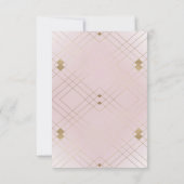 金ゴールドダイヤモンドピンク幾何学模様デコギャツビー結婚ズ 出欠カード (裏面)