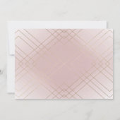 金ゴールドダイヤモンドピンク幾何学模様デコギャツビー結婚ズ 招待状 (裏面)