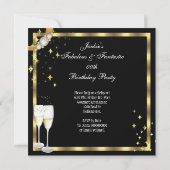 金ゴールドダイヤモンドファブラスグリッターハイヒールパーティー 招待状 (裏面)