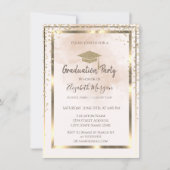 金ゴールドダイヤモンドフレーム水彩スプラッシュ 招待状 (正面)