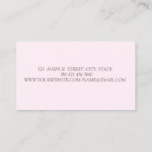 金ゴールドダイヤモンドフローラスプレーボトルピンク 名刺 (裏面)