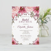 金ゴールドダイヤモンドフローラブルゴーニュブライダルシャワー 招待状 (スタンド正面)