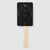 金ゴールドダイヤモンドブラックジオメトリックデコギャツビー結婚ズ ハンドファン (正面)