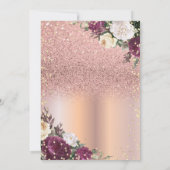 金ゴールドダイヤモンドブルゴーニュ花卒業 招待状 (裏面)