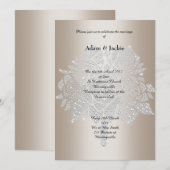 金ゴールドダイヤモンドブーケエレガントな結婚式 招待状 (正面/裏面)