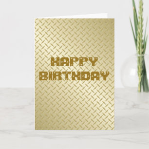 金ゴールドダイヤモンドプレート誕生日カード カード