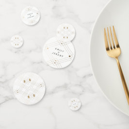 金ゴールドダイヤモンドホワイト幾何学模様デコ結婚ギャツビー コンフェッティ