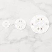 金ゴールドダイヤモンドホワイト幾何学模様デコ結婚ギャツビー コンフェッティ (裏面)