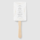 金ゴールドダイヤモンドホワイト幾何学模様デコ結婚ギャツビー ハンドファン (裏面)