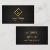 金ゴールドダイヤモンドモノグラムミュージシャン名刺 名刺 (正面/裏面)