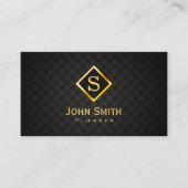 金ゴールドダイヤモンドモノグラム配管名刺 名刺 (正面)