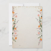 金ゴールドダイヤモンド牧草地ワイルドフラワーズ卒業 招待状 (裏面)