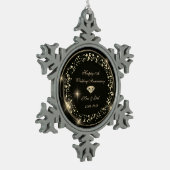 金ゴールドダイヤモンド紙吹雪結婚10周年記念 スノーフレークピューターオーナメント (左)