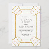 金ゴールドダイヤモンド結婚ジュエルのリハーサル 招待状 (正面)