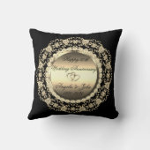 金ゴールドダイヤモンド結婚ブラック50周年 クッション (裏面)