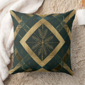 金ゴールドダイヤモンド雪片パターン クッション (ブランケット)