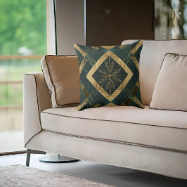 金ゴールドダイヤモンド雪片パターン クッション