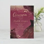 金ゴールドダイヤモンド、ドレス、ブルゴーニュバラキンセアニェラ 招待状 (スタンド正面)