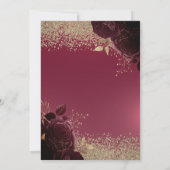 金ゴールドダイヤモンド、ドレス、ブルゴーニュバラキンセアニェラ 招待状 (裏面)