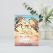 金ゴールドダイヤモンド、マスク、パームズスウィート16 インビテーションポストカード (スタンド正面)