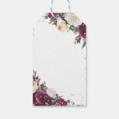 金ゴールドダイヤモンドBurgundyフローラウェディングサンキュー ギフトタグ (裏面)