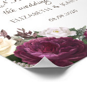 金ゴールドダイヤモンドBurgundyフローラ保存日 ポスター (角)