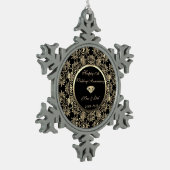 金ゴールドダイヤ結婚モンド10周年記念 スノーフレークピューターオーナメント (左)