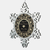 金ゴールドダイヤ結婚モンド10周年記念 スノーフレークピューターオーナメント (右)