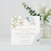 金ゴールドダスキーブルービーチイスターフィッシュ婚約招待状 サンキューカード (スタンド正面)