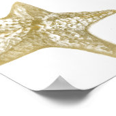 金ゴールドダスキーブルービーチヒトデ赤ちゃんシャワーへようこそ ポスター (角)