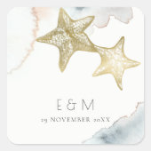 金ゴールドダスクブルービーチイヒトモノグラム結婚ズ スクエアシール (正面)