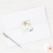 金ゴールドダスクブルービーチイヒトモノグラム結婚ズ スクエアシール (封筒)