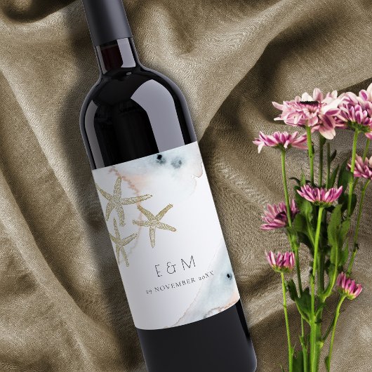 金ゴールドダスクブルービーチイヒトモノグラム結婚ズ ワインラベル