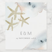 金ゴールドダスクブルービーチイヒトモノグラム結婚ズ ワインラベル (シングルラベル)