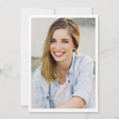 金ゴールドダスティブルー写真看護学校卒業 招待状 (裏面)