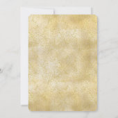 金ゴールドダストスパークル紙吹雪ブライダルシャワー 招待状 (裏面)