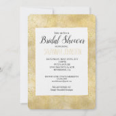 金ゴールドダストスパークル紙吹雪ブライダルシャワー 招待状 (正面)