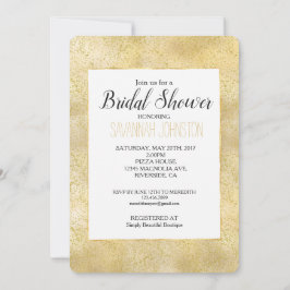金ゴールドダストスパークル紙吹雪ブライダルシャワー 招待状