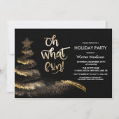 金ゴールドダストスペックルクリスマスツリー招待状 招待状 (正面)