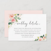 金ゴールドダストピーチ赤面フローラ結婚ズ詳細カード 出欠カード (正面/裏面)