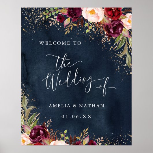 金ゴールドダストブルゴーニュ海軍フローラウェルカム結婚ズ ポスター (正面)