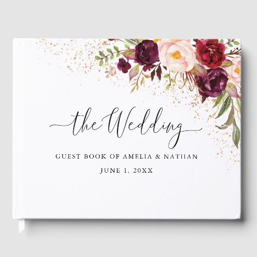 金ゴールドダストブルゴーニュ結婚フローラ ゲストブック (正面)