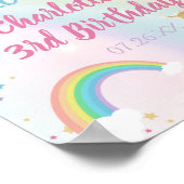 金ゴールドダストマジカルユニコーンフェアリー人魚誕生日 ポスター (角)