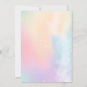 金ゴールドダストマジカルユニコーンフェアリー人魚誕生日 招待状 (裏面)