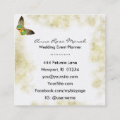 **金ゴールドダストマジカル金ゴールド金箔バタフライ スクエア名刺 (裏面)