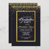 金ゴールドダスト卒業パーティ招待状 招待状 (正面/裏面)
